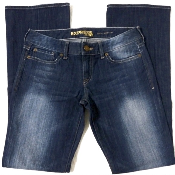 Express Bootcut Jeans Whiskering in Thighs & Hips - Picture 3 of 7